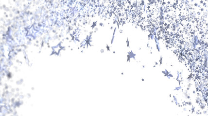 Sparkling silver stars burst across a white background. Perfect for holidays, celebrations, or magical designs.