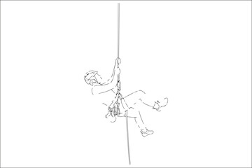 Obraz premium Mountain Climbing & Rappelling Silhouettes – Extreme Sports Vector Icons.