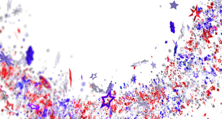 Fototapeta premium Red, white, and blue stars burst background perfect for Independence Day celebrations.