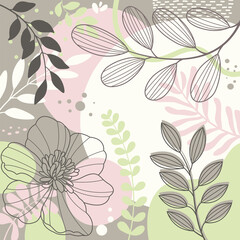 Spring background with beautiful. flower background for design. Colorful background with tropical plants.	