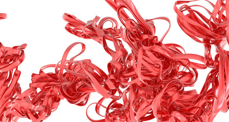 Abstract Red Ribbon Swirls