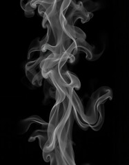 Incense Smoke Abstract: White Plume Rising on Black