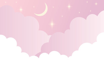 Vector illustration of fantasy sky background and pastel color.