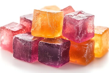 Delicious colorful cubes of jelly candy