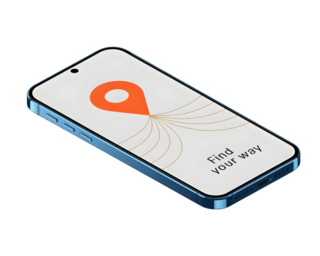 Modern Smartphone Displaying Navigation App Interface