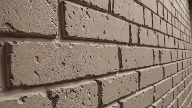 Wide Beige brick wall panoramic background texture. Home and office design backdrop