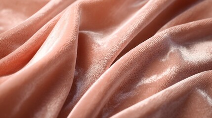 Fototapeta premium Peach Velvet Fabric Texture: Luxurious Softness