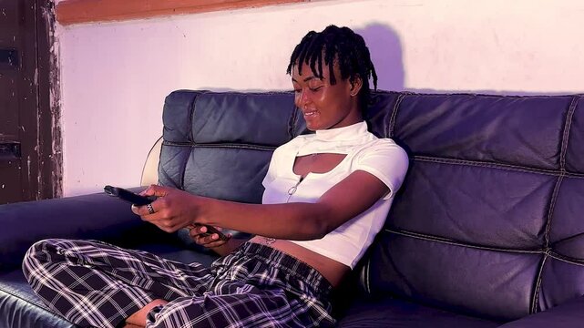 woman making utility bill payment with mobile phone