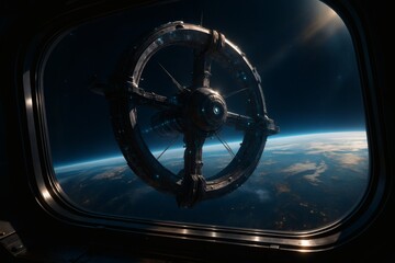 View Through the Window of a Space Station