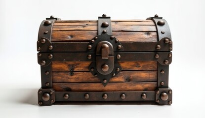 Pirate Style Wooden Chest with Iron Details