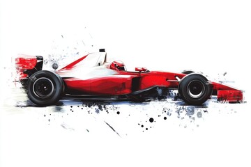 Fototapeta premium High-speed racing car isolated on a clean white background showcasing dynamic automotive design