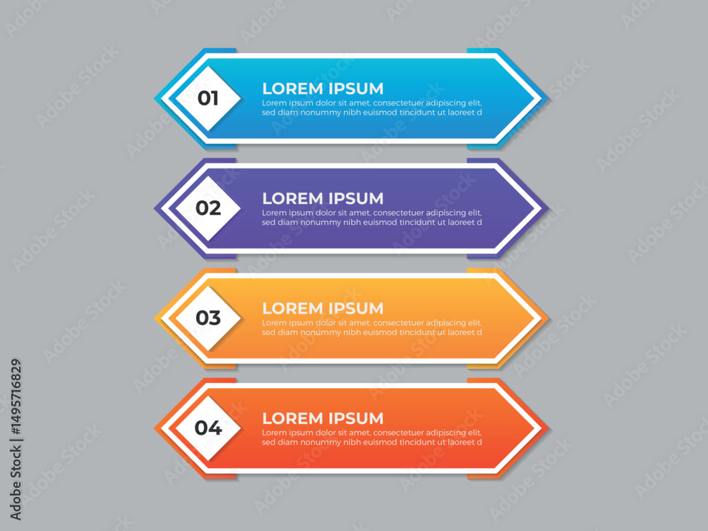 Poster 4 steps infographic icons designed for abstract background template milestone element modern diagram