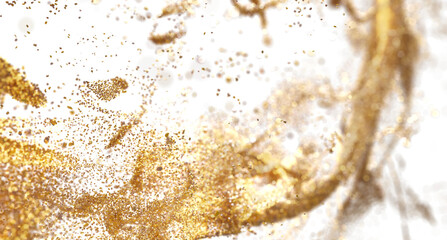 Gold Glitter Explosion, Sparkling Texture, Festive Background