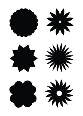 Black color another shape set vector design. 