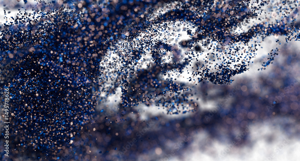 Aufkleber dynamic particles explode in a vibrant blue and silver flurry. ideal for technology, energy, or abst