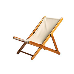 Minimalist Fold Away Wooden Beach Chair with a Slee Isolated on Transparent Background