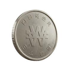 古びた韓国硬貨 質感 アップ写真