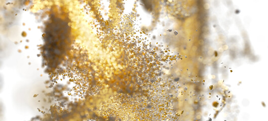 Abstract background with gold and white particles. Perfect for luxury, celebration, and technology.