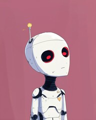  Friendly White Robot with Details 