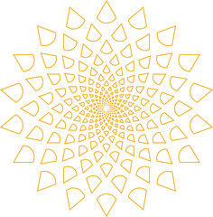 Star Burst Circular Pattern Radiating golden pattern