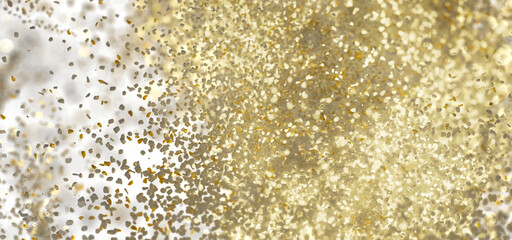 Sparkling gold and white glitter explosion. Perfect for celebratory backgrounds.
