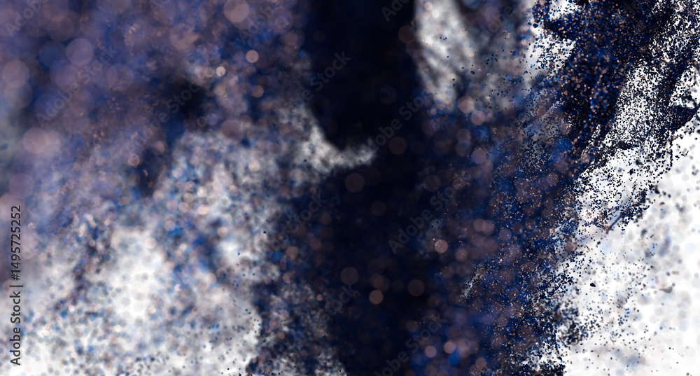 Aufkleber Dynamic abstract image of a blue and white particle explosion. Perfect for backgrounds or design elements.
