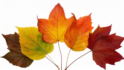 Obraz premium colorful autumn leaves in various hues transparent background
