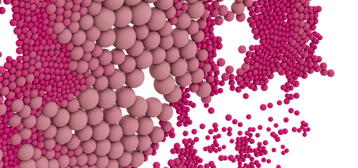 Pink spheres in a dynamic cluster, perfect for tech, science, or medical designs.