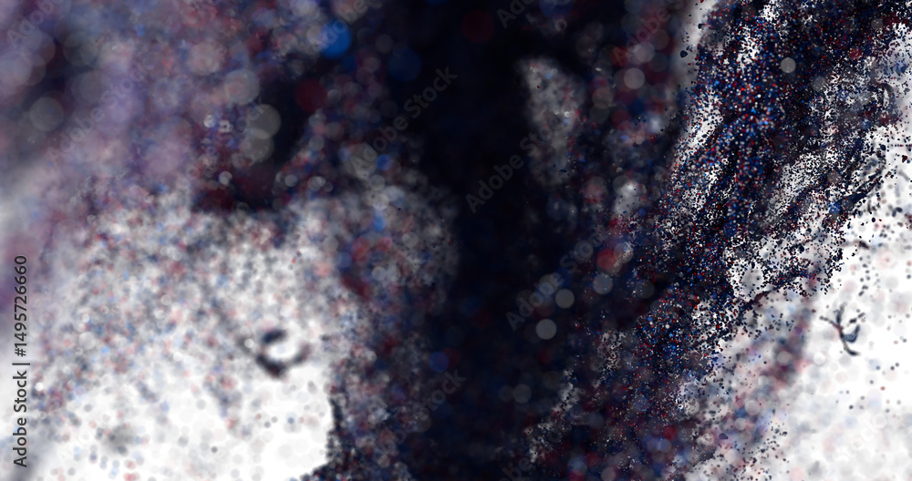 Poster Stunning abstract background with blue, red, and white bokeh. Perfect for design projects.