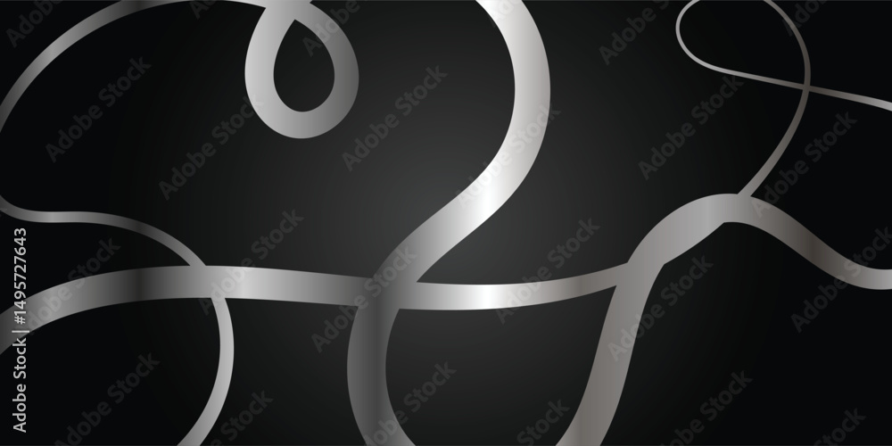 Fototapete abstract silver design on black background for modern use. this image showcases a dynamic abstract d