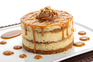 salted caramel cake on a plate