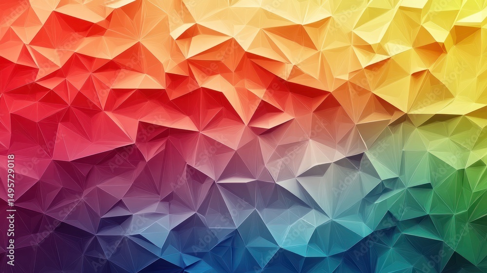 Aufkleber chromatic triangular tapestry, a vibrant spectrum in geometric abstraction