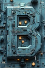 Fototapeta premium Complex Industrial Machinery with Illuminated Components