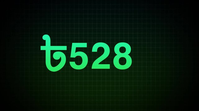 Bangladeshi Taka BDT Counting from 0 to 1000 money and currency digits increasing or counting numbers. 1 thousand Taka counting animation on grid background