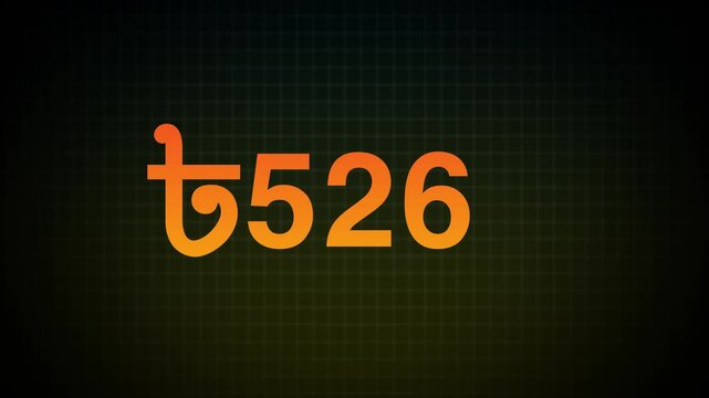 Bangladeshi Taka BDT Counting from 0 to 1000 money and currency digits increasing or counting numbers. 1 thousand Taka counting animation on grid background