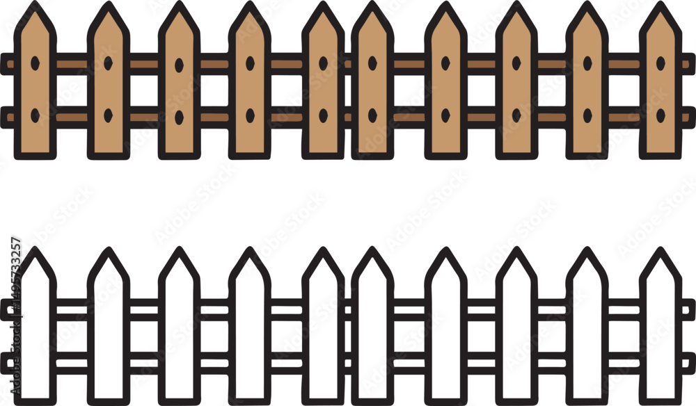 Poster fence icons collection minimalist vector for web design and digital graphics on white background