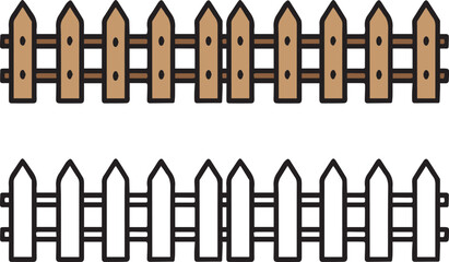 Fence Icons Collection Minimalist Vector for Web Design and Digital Graphics on White Background 