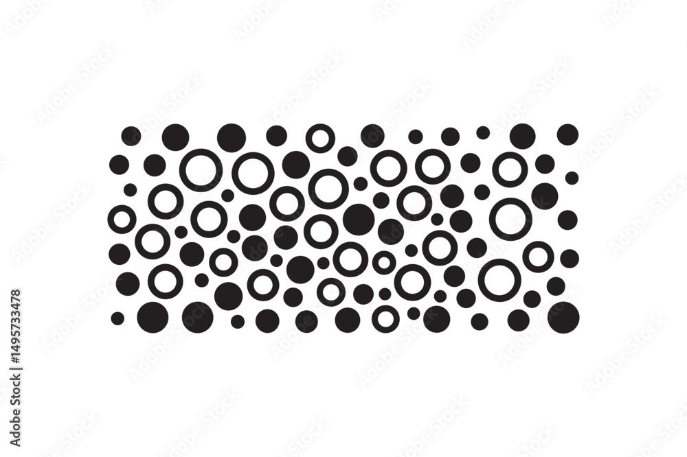 Aufkleber geometric design of random sized circles abstract vector background isolated.