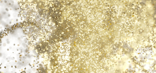 Abstract background of shimmering gold confetti. Perfect for celebratory designs.