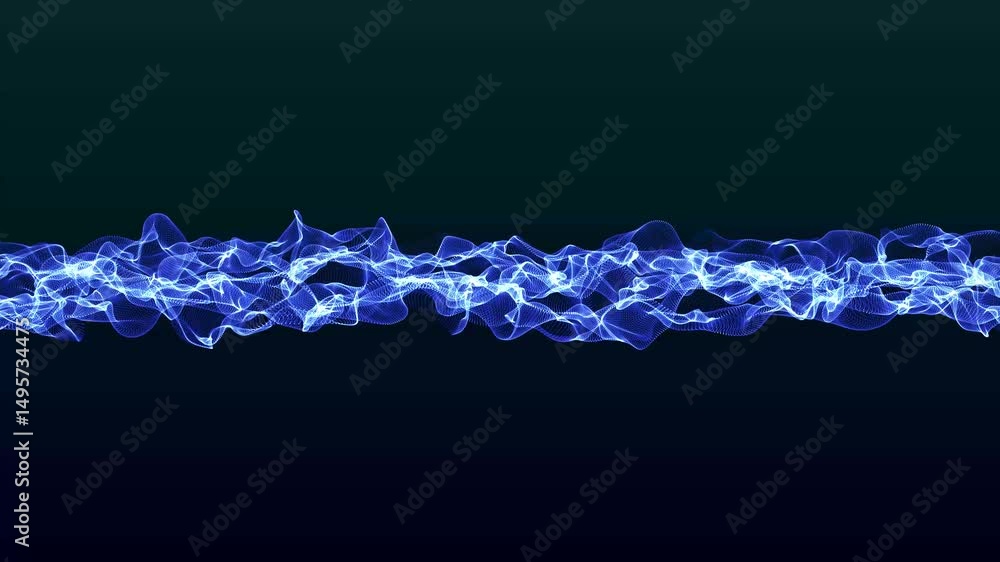 Poster technological futuristic dot wave flow background. wave drawing of lines. abstract wave on blue grad