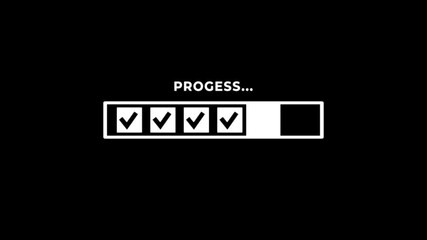 Checklist and task progress tracking concept. the final checkmark on wooden blocks in a progress bar, task completion, productivity, goal setting, and efficient project management.