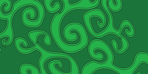 Leave stamp seamless pattern. Watercolor seamless vector pattern. Line batik background.