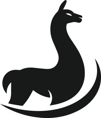 llama alpaca silhouette animal vector drawing