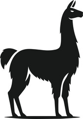 llama alpaca silhouette animal vector drawing