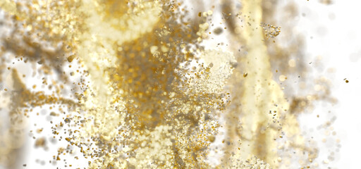 Abstract background with gold particles exploding. Perfect for luxury, celebration, and cosmetic designs.