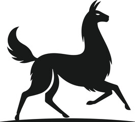 llama alpaca silhouette animal vector drawing