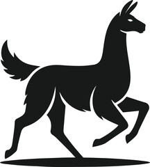 Fototapeta premium llama alpaca silhouette animal vector drawing