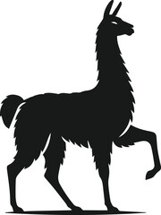 llama alpaca silhouette animal vector drawing