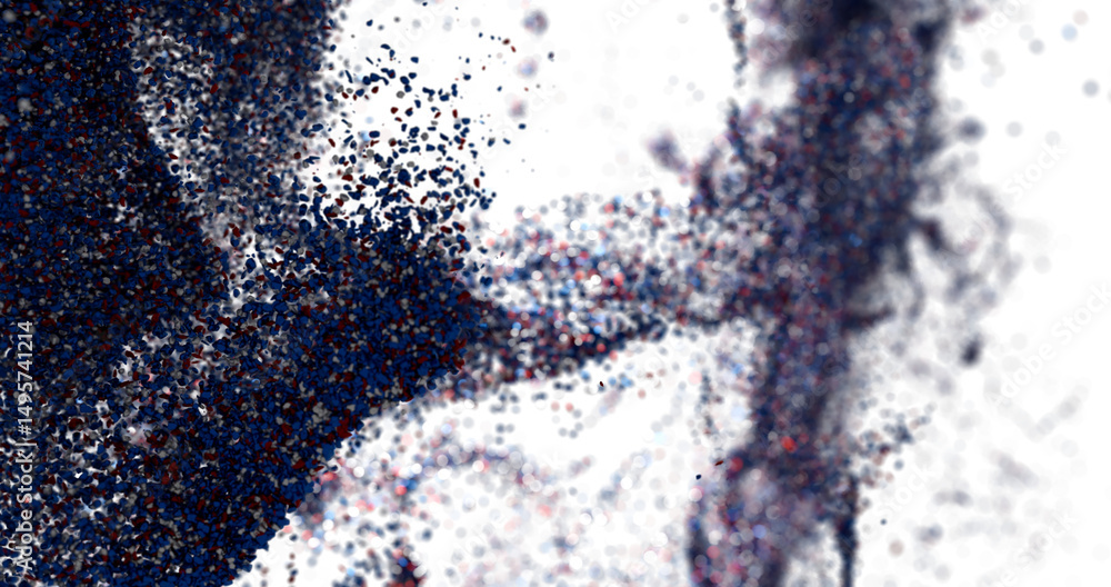 Aufkleber abstract blue red particle burst background