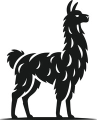 llama alpaca silhouette animal vector drawing